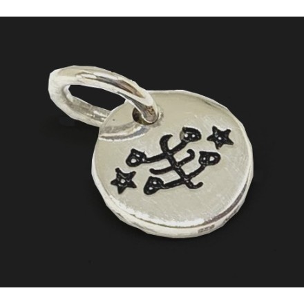 Pendentif argent  rond  Le Plus Grand Nom & signe
