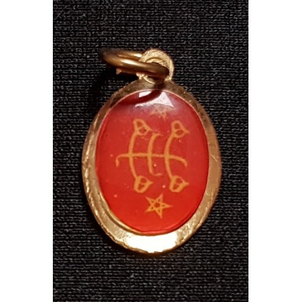 Pendentif toc  doré oval avec signe