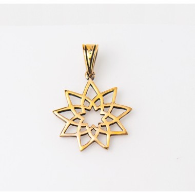 Pendentif toc doré étoile fleur 9 branches