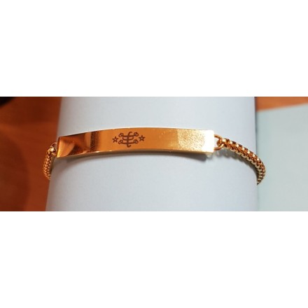 Bracelet avec plaque plaqué or signe
