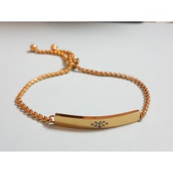 Bracelet avec plaque plaqué or signe