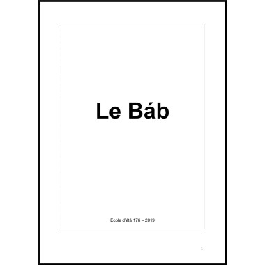 Le Báb : Atelier école d'été 176 - 2019