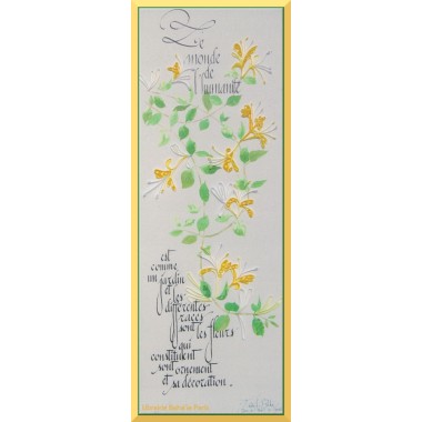 Marque Page Calligraphié MP1 'Le monde de L'humanité...'