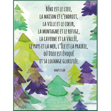 Carte postale avec Écrits bahá'ís