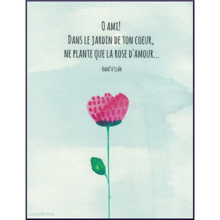 Carte postale avec Écrits bahá'ís