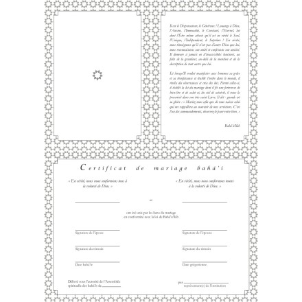 Certificat de mariage