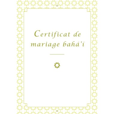 Certificat de mariage