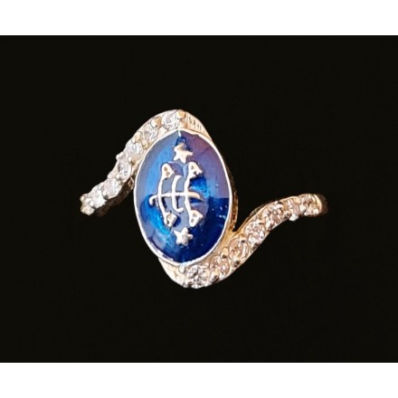 Bague argent femme bleue