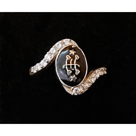 Bague argent femme noire