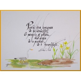 Calligraphie - C46 - 'Parez vos langues de la véracité..'
