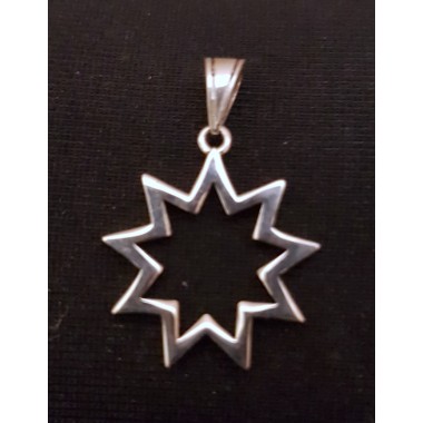 Pendentif argent grand modèle étoile 9 branches