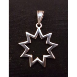 Pendentif argent grand modèle étoile 9 branches