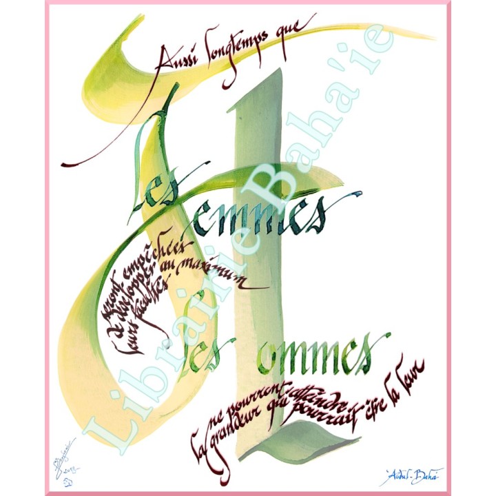 Calligraphie  - C06/C37 -'Aussi longtemps que les femmes ...'